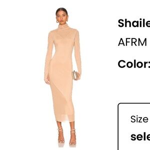 Afrm Shailene Dress in Tan